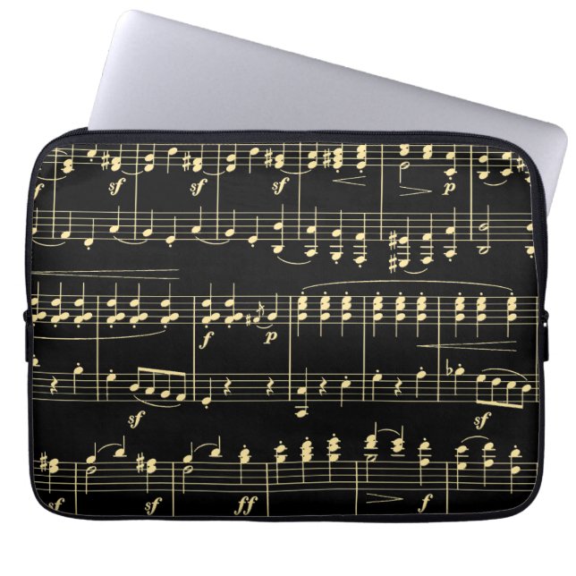 Golden Music på Black Laptop Fodral (Framsidan)