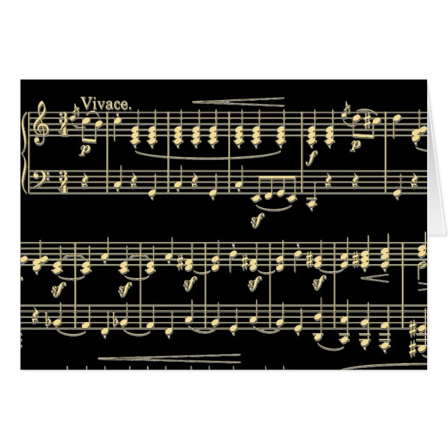 Golden Music på Black OBS Kort (Framsidan Horizontal)