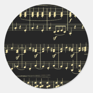 Golden Music på Black Runt Klistermärke