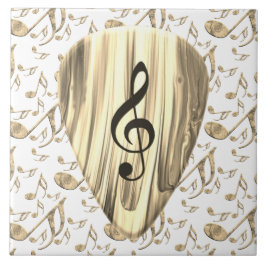 Golden Music Pick – Treble Clef Art Kakelplatta
