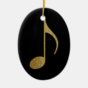 Golden Musical Note Julgransprydnad Keramik
