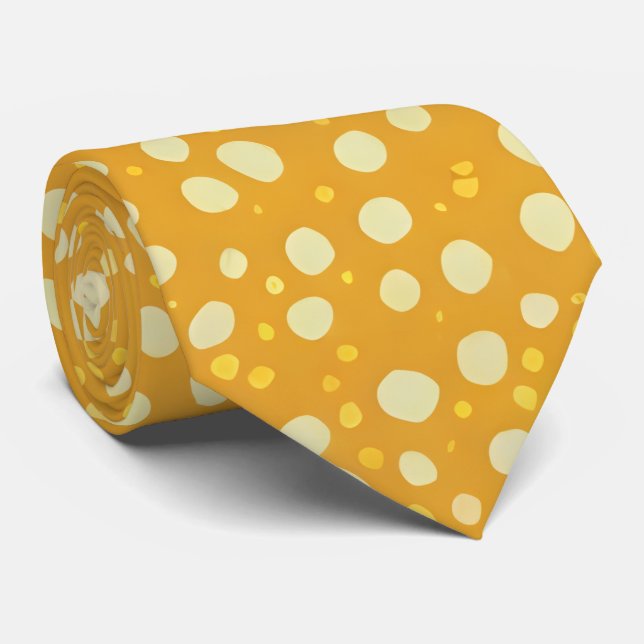 Golden Mustard & Cream Polka Dot Neck Tie Slips (Rullad)