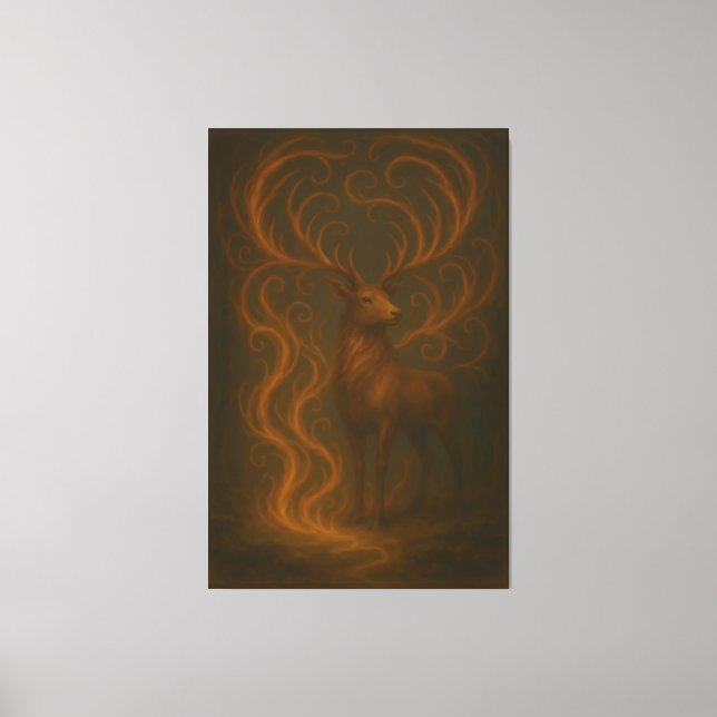 Golden Mystic Deer – Fine Art Collection   Canvastryck (Framsida)
