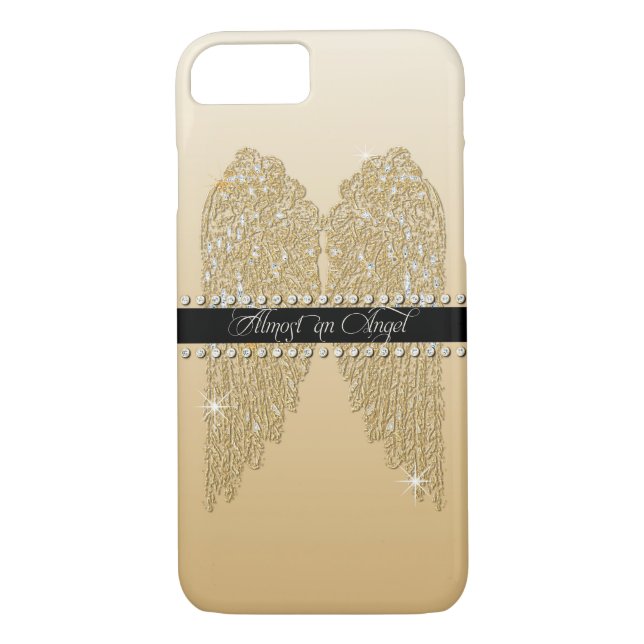 Golden n Diamond Jewel See Angel Vingar Bling Case-Mate iPhone Skal (Baksida)