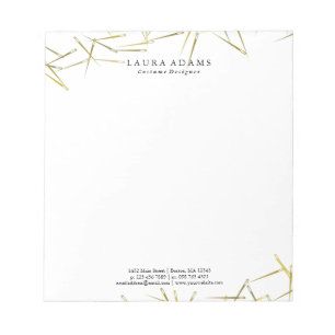 Golden Nål White   Elegant Mode Designer Anteckningsblock