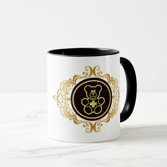 Golden Nalle Doktor personaliserar Namn Mugg (Framsida höger)