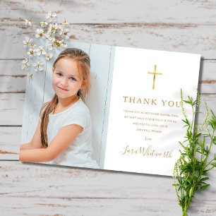 Golden Namnteckning Photo First Heliga Communion Tack Kort