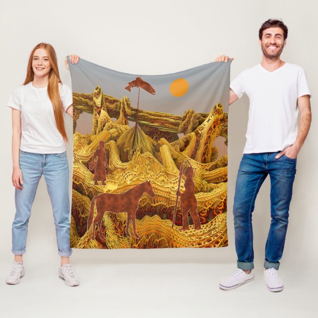 Golden Native America Fleecefilt (På plats)