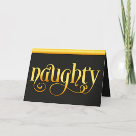 Golden Naughty Snowflake Helgkort