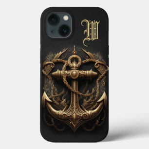 Golden Nautical Anchor Monogram