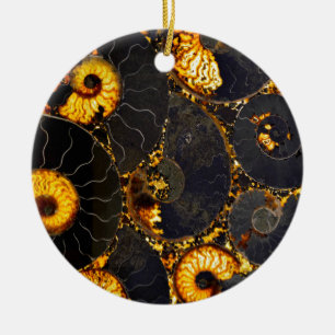 Golden Nautilus Julgransprydnad Keramik