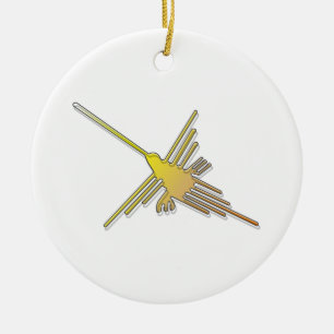 Golden Nazca Linjer Hummingbird Julgransprydnad Keramik