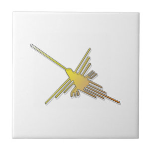 Golden Nazca Linjer Hummingbird Kakelplatta
