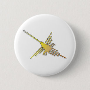 Golden Nazca Linjer Hummingbird Knapp
