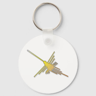 Golden Nazca Linjer Hummingbird Nyckelring