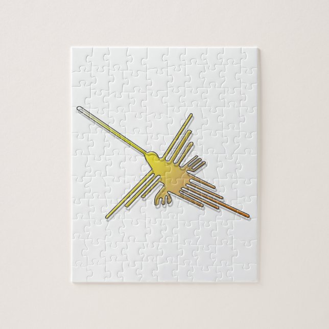 Golden Nazca Linjer Hummingbird Pussel (Vertikal)