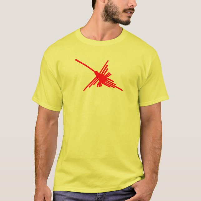 Golden Nazca Linjer Hummingbird T Shirt (Framsida)