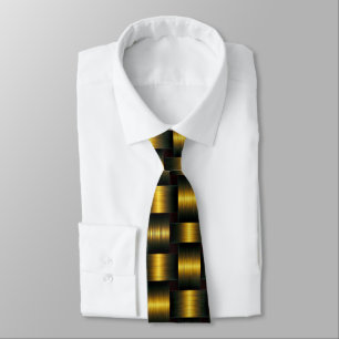 Golden Neck Tie Guld Black Lattice Slips