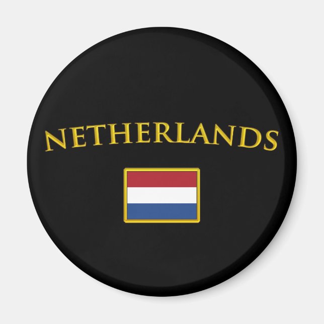 Golden Netherlands Magnet (Framsidan)