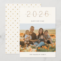 Golden New Year's Photo Card