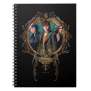 Golden Newt, Tina och Leta Art Deco Porträtt Anteckningsbok