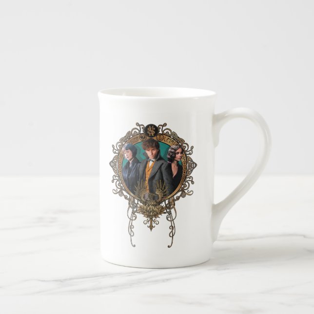 Golden Newt, Tina och Leta Art Deco Porträtt Benporslin Mugg (Höger)