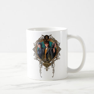 Golden Newt, Tina och Leta Art Deco Porträtt Kaffemugg