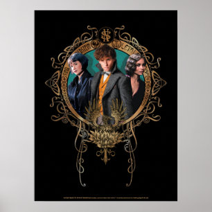 Golden Newt, Tina och Leta Art Deco Porträtt Poster