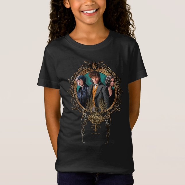 Golden Newt, Tina och Leta Art Deco Porträtt T Shirt (Framsida)