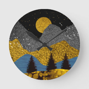 Golden Night Rund Klocka