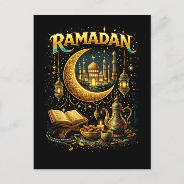 Golden Nights of Ramadan Vykort (Framsida)