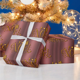 Golden Noel och Dusky Rosa/Ro Guld jul Presentpapper