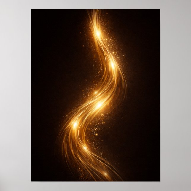 Golden Noir Abstract Wall Art – Luxury Gold Poster (Framsidan)