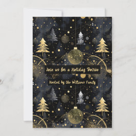 Golden Noir Christmas Inbjudningar