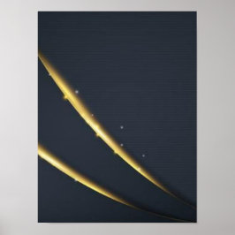 Golden Noir Minimal Lines Wall Art – Black & Gold Poster