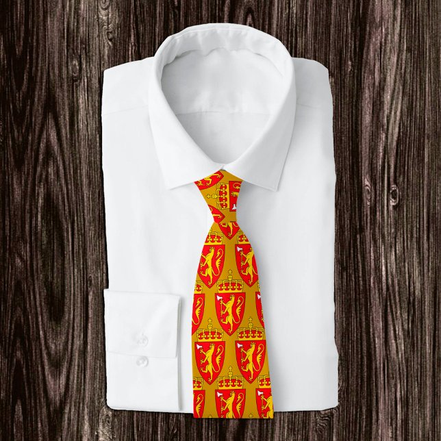 Golden Norge Emblem mode Tie, norska Flagga Slips (Skapare uppladdad)