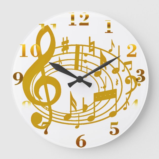 Golden Notes_Wall Clock Stor Klocka (Framsida)