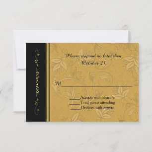 Golden Nouveau Fleur Bröllop OSA Card Kort