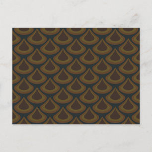 Golden Nouveau Peacock Drops Vykort