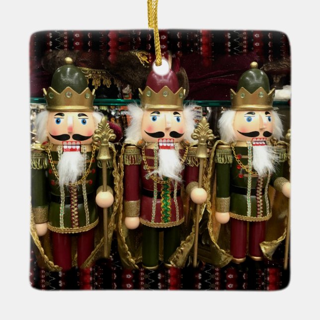 Golden Nutcracker Soldiers jul Julgransprydnad Keramik (Framsida)