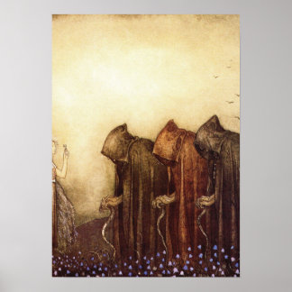 "Golden Nyckel" John Bauer Watercolor Poster