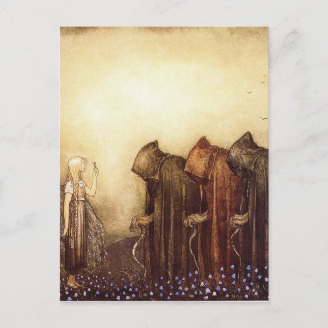"Golden Nyckel" John Bauer Watercolor Vykort (Framsida)