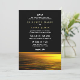 Golden Ocean, Elegant Beach Wedding Inbjudningar
