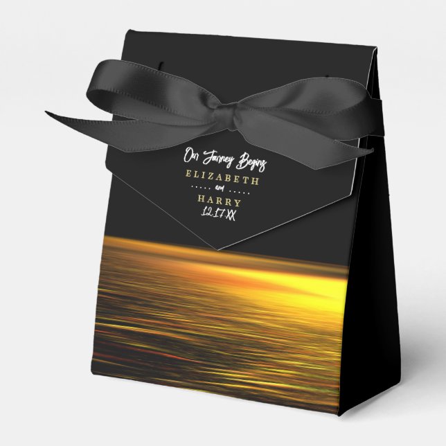 Golden Ocean, Elegant Beach Wedding Presentaskar (Framsidan Sidan)