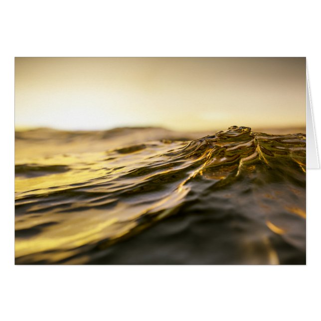 Golden Ocean Sunset Hälsningskort (Framsidan Horizontal)