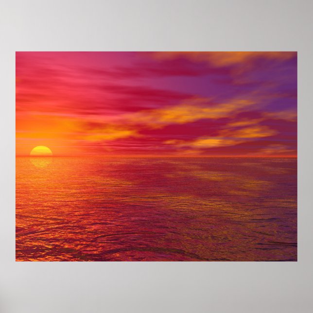 Golden Ocean Sunset Poster (Framsidan)