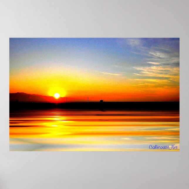 Golden Ocean Sunset Print Poster (Framsidan)
