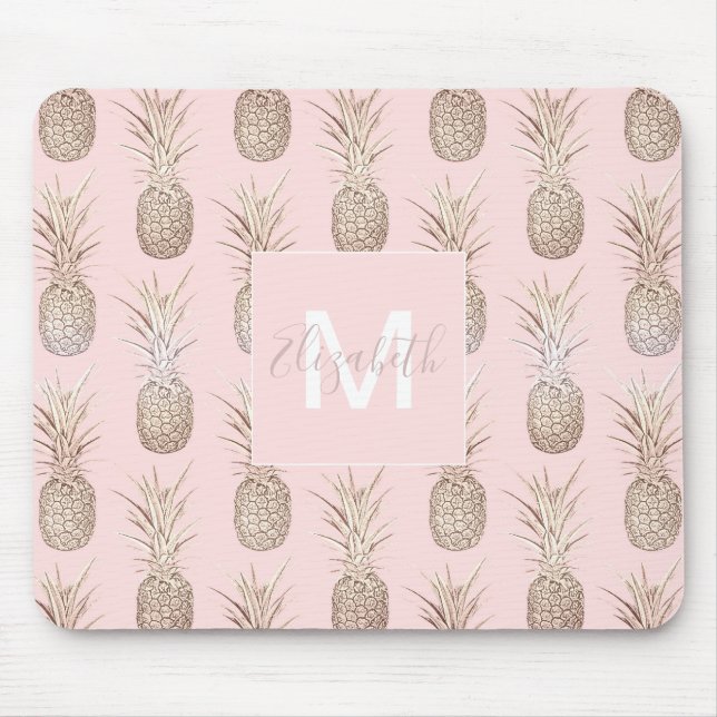 Golden och  ananas mönster musmatta (Framsidan)