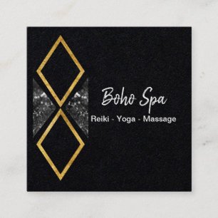Golden och Gliiter Geometric Boho Fyrkantigt Visitkort