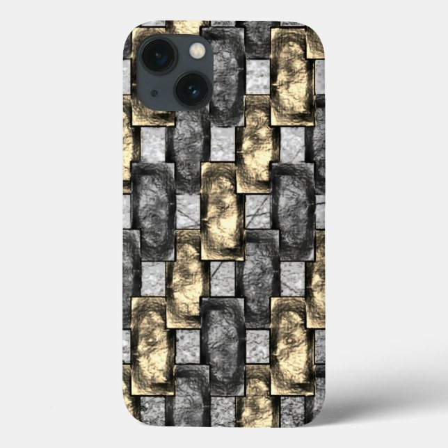 Golden- och grått-färg, kardad rektangulär delar (Baksida)